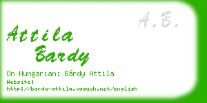attila bardy business card